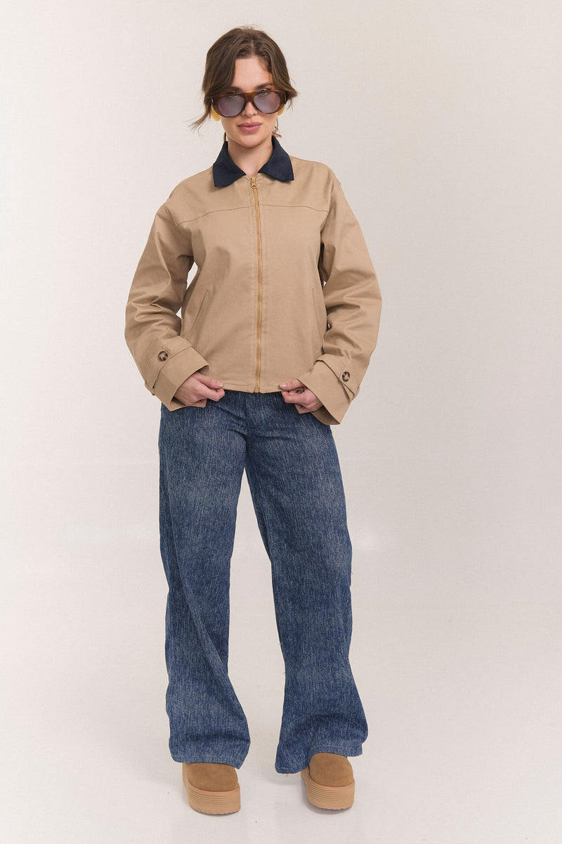 CHAQUETA DRIL CHILL en beige