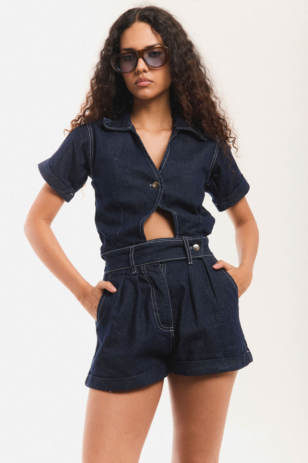 ENTERIZO DENIM TIERRA BRAVA en azul oscuro