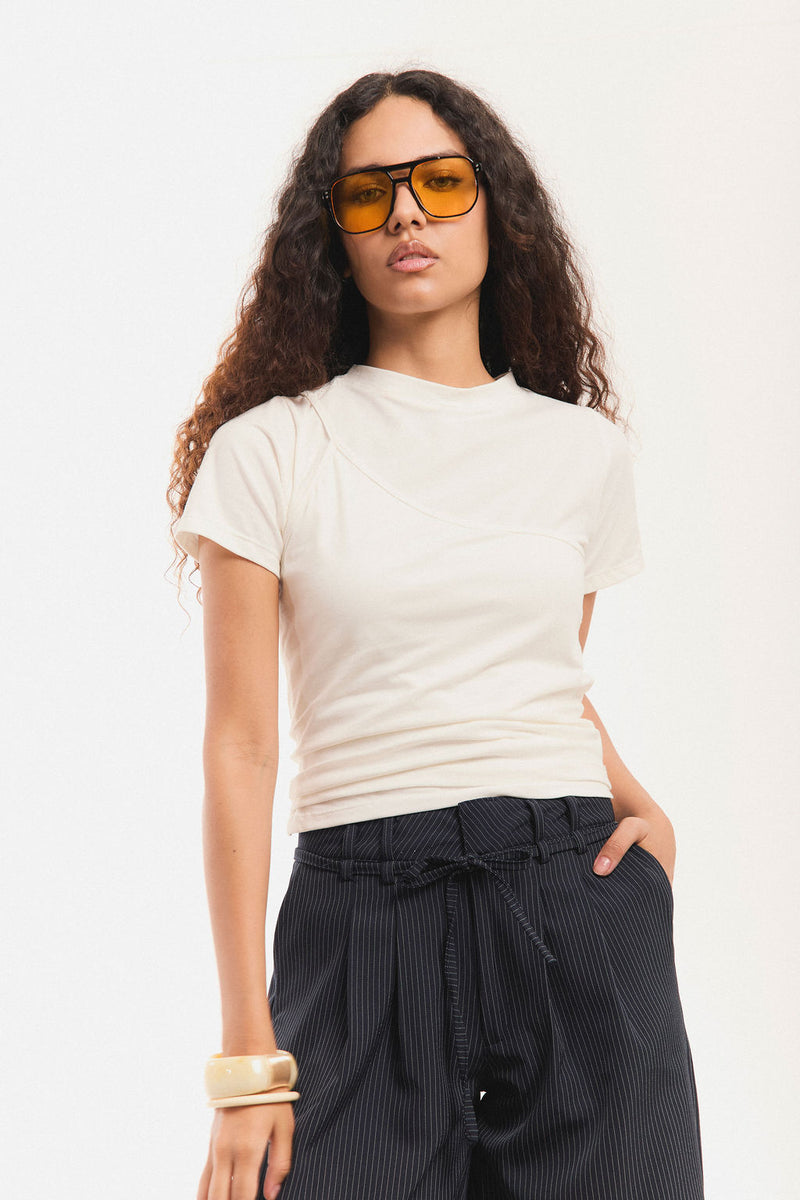 BLUSA DUO PARRANDA en marfil