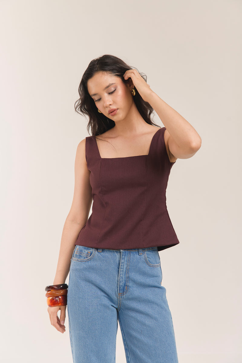 BLUSA GINEBRA en chocolate