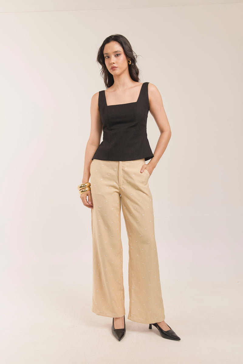 PANTALÓN LUNARES en beige