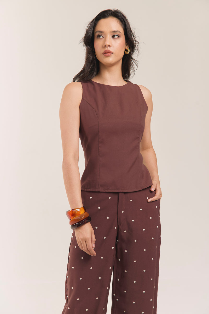 BLUSA PARADISE en chocolate